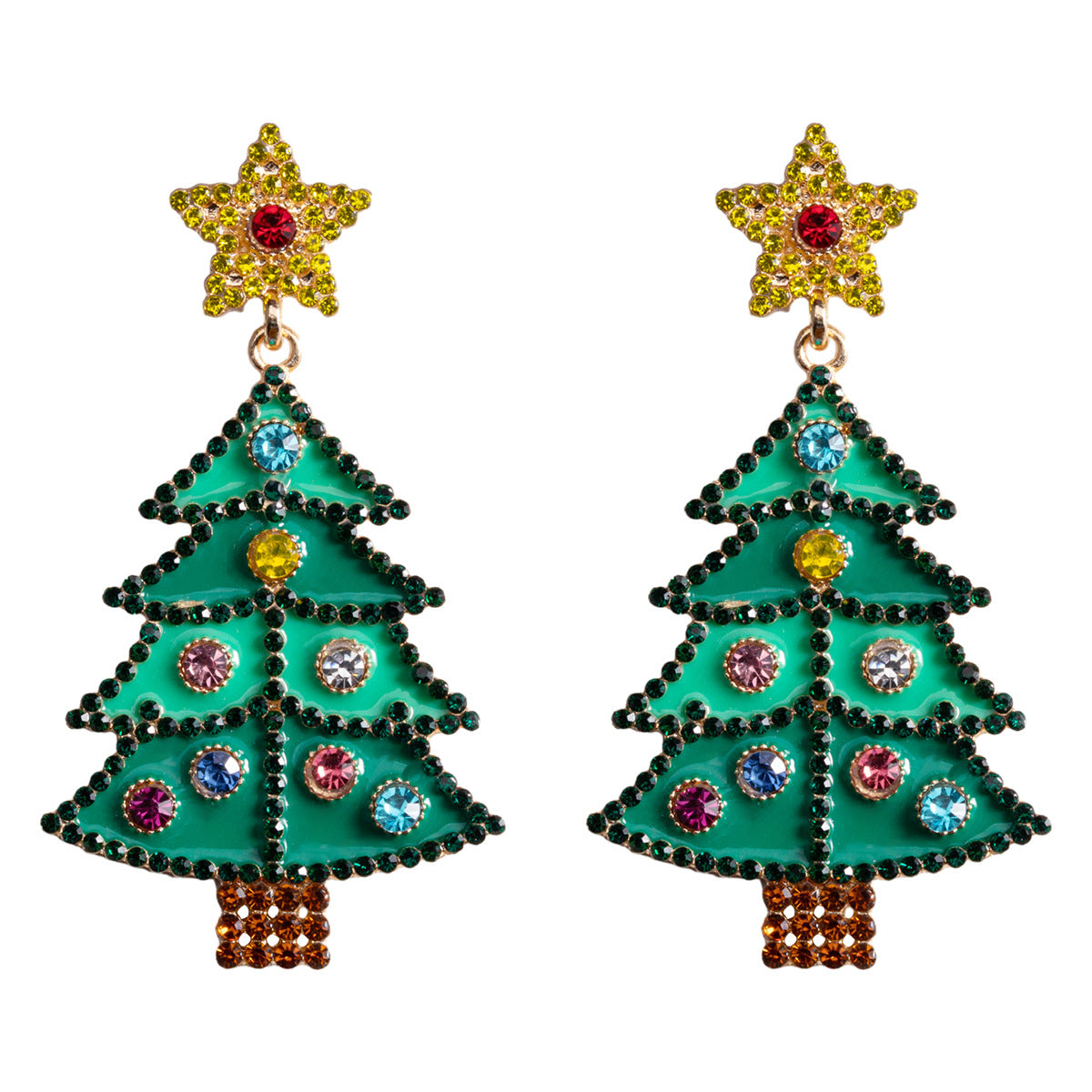 Wholesale Christmas Cartoon Faceless Doll Red Guard Diamond Earrings